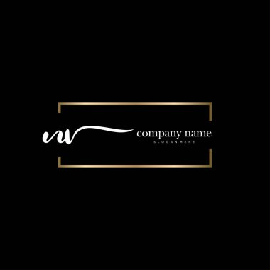 NV ilk el yazısı ve imza logo vektörü.