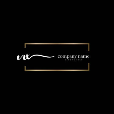 Nx ilk el yazısı ve imza logo vektörü.
