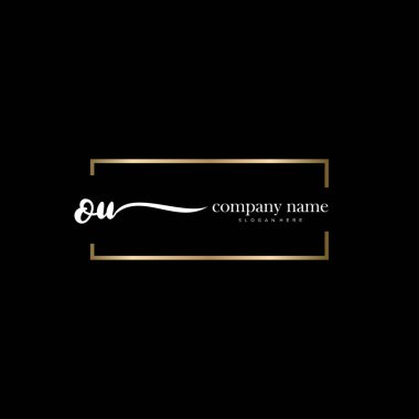 İlk el yazısı ve imza logo vektörü.