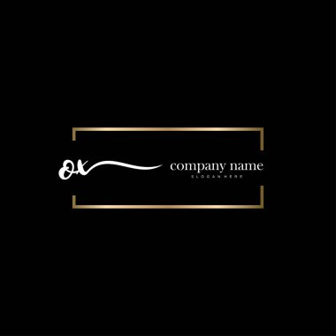 Öküz ilk el yazısı ve imza logo vektörü.