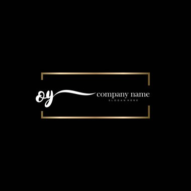 Oy ilk el yazısı ve imza logo vektörü.