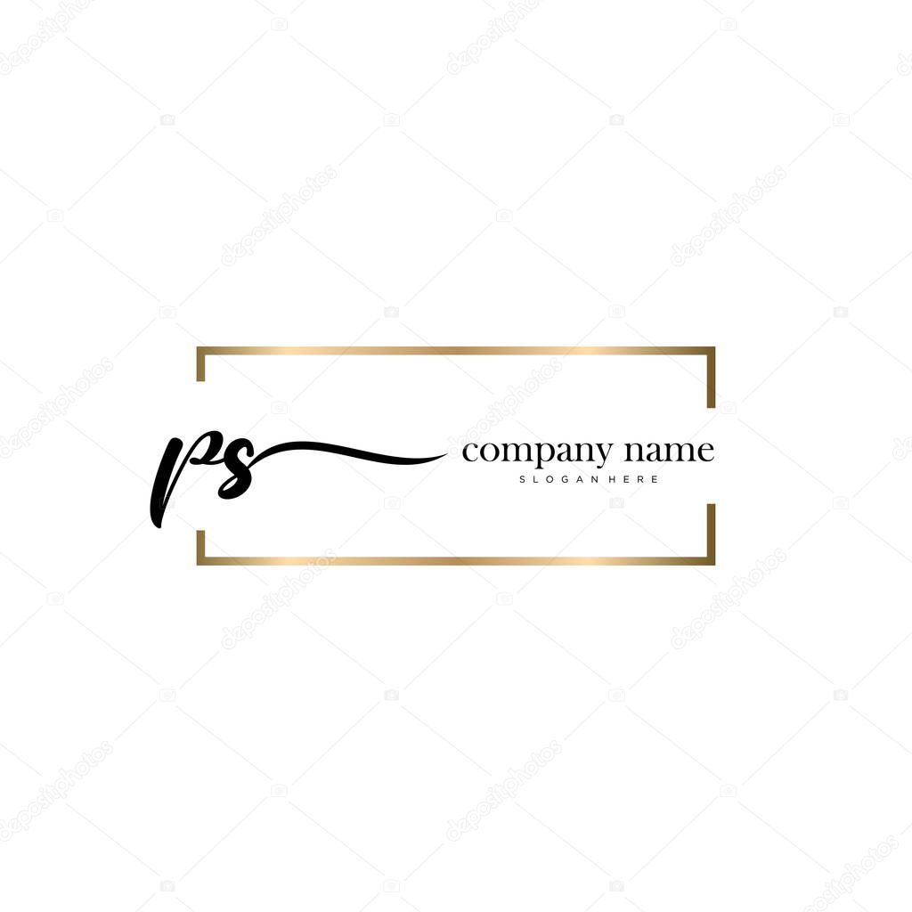 PS initial handwriting and signature logo vector.