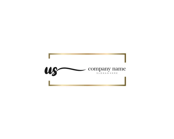 Vettore Iniziale Scrittura Logo Della Firma Degli Stati Uniti — Vettoriale Stock