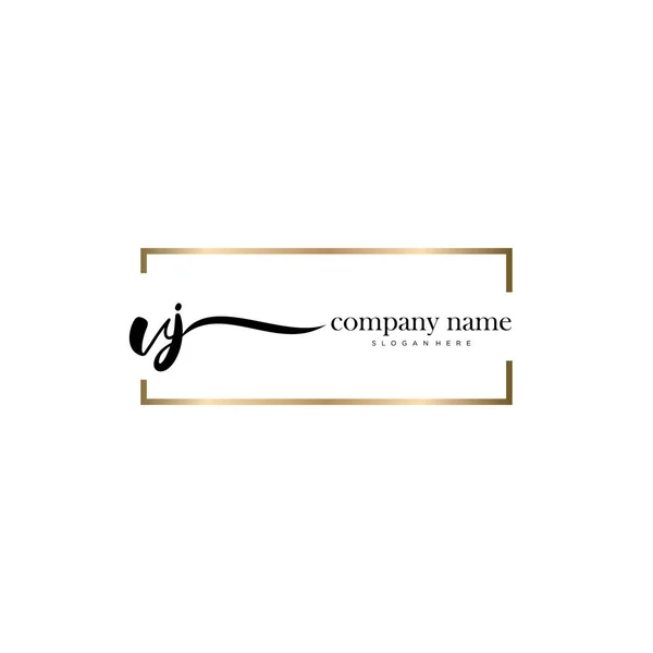 Vettoriale Iniziale Scrittura Firma Logo — Vettoriale Stock