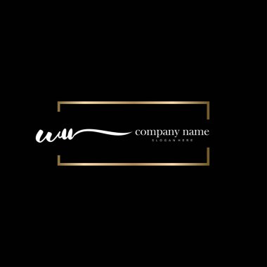 Wu ilk el yazısı ve imza logo vektörü.