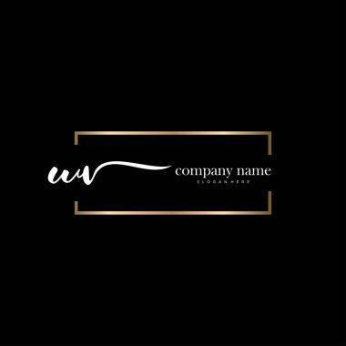 İlk el yazısı ve imza logo vektörü.