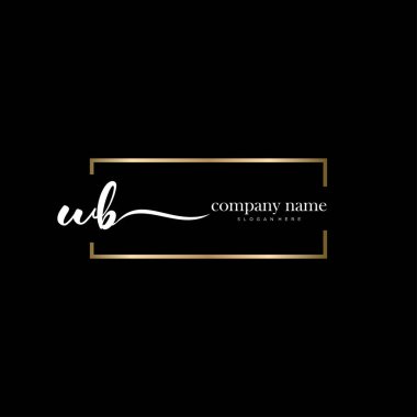 Wb ilk el yazısı ve imza logo vektörü.