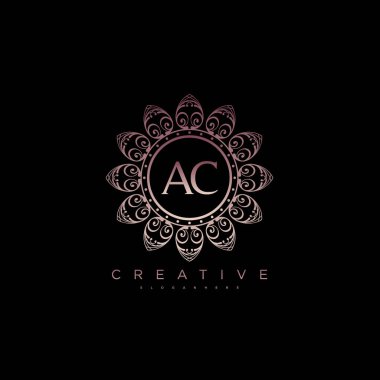 Harf Ac Lotus ilk logo şablon vektörü