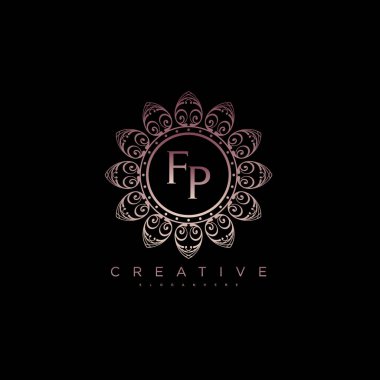 Fp Lotus Harfi ilk logo şablon vektörü