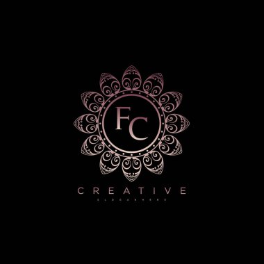 Fc Lotus Harfi ilk logo şablon vektörü