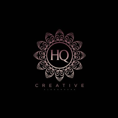 Harf Hq Lotus ilk logo şablon vektörü