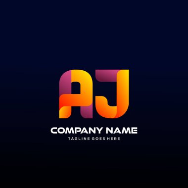 Harf Aj ilk Logo Vektörü Renkli