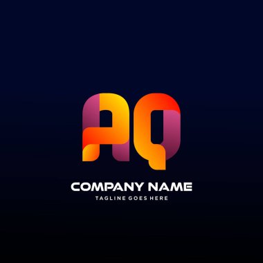 Harf Aq İlk Logo Vektörü Renkli