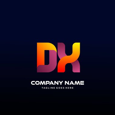 Dx Harfi İlk Logo Vektörü Renkli
