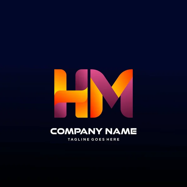 Carta Inicial Logo Vector Com Colorido —  Vetores de Stock