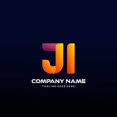 Harf Ji İlk Logo Vektörü Renkli