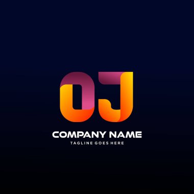 Renkli Oj Harfi İlk Logo Vektörü