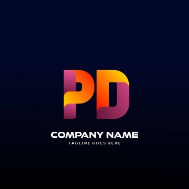 Harf Pd ilk Logo Vektörü Renkli