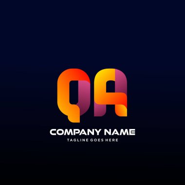 Renkli harf Qa başlangıç logo vektörü