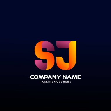Renkli Sj Harfi İlk Logo Vektörü