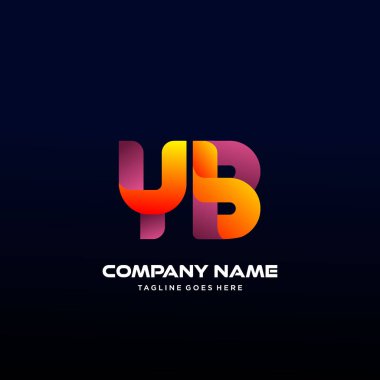 Letter YB initial Logo Vector With colorful vector