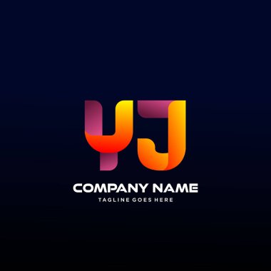 Renkli Yj harfi ilk logo vektörü