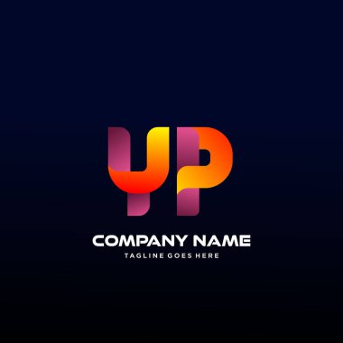 Renkli Yp harfi ilk logo vektörü