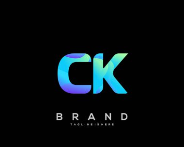 İlk harf Ck logosu renkli, harf kombinasyonlu logo tasarımı yaratıcı endüstri, web, iş ve şirket için. - Vektör