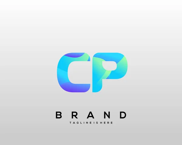 Initiële Letter Logo Met Kleurrijke Letter Combinatie Logo Ontwerp Voor — Stockvector