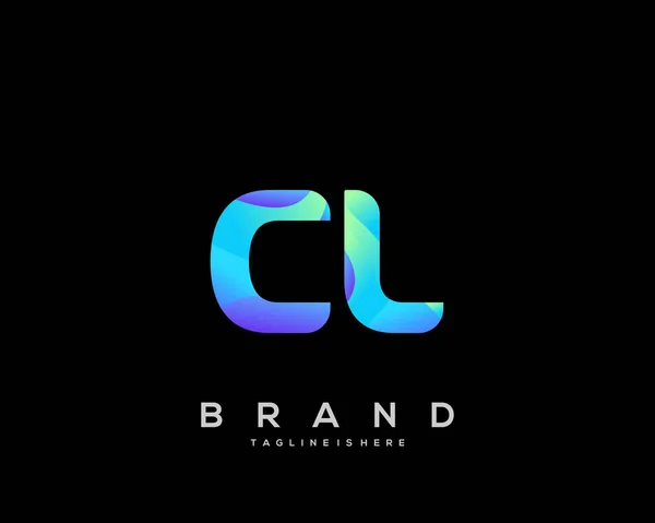 Logotipo Carta Inicial Com Colorido Design Logotipo Combinação Letras Para — Vetor de Stock