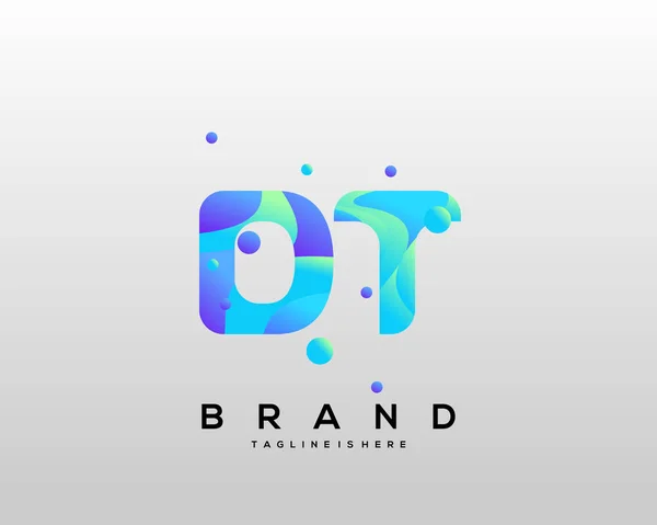 Initial Letter Logo Colorful Letter Combination Logo Design Creative Industry — 스톡 벡터