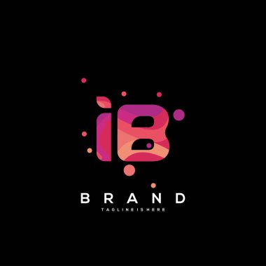 İlk harf Ib logosu renkli, harf kombinasyonlu logo tasarımı yaratıcı endüstri, web, iş ve şirket için. - Vektör