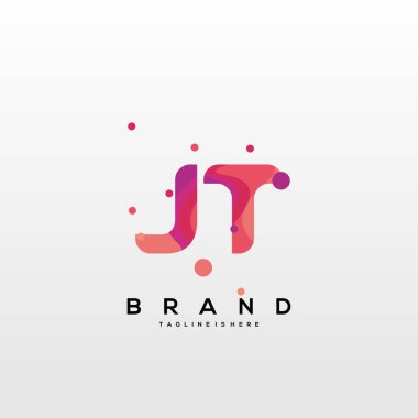 Yaratıcı endüstri, web, iş ve şirket için harf kombinasyonlu JT logosu. - Vektör