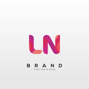 Initial letter LN logo with colorful, letter combination logo design for creative industry, web, business and company. - Vector clipart