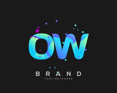 İlk harf Ow logosu renkli, harf kombinasyonu logo tasarımı yaratıcı endüstri, web, iş ve şirket için. - Vektör