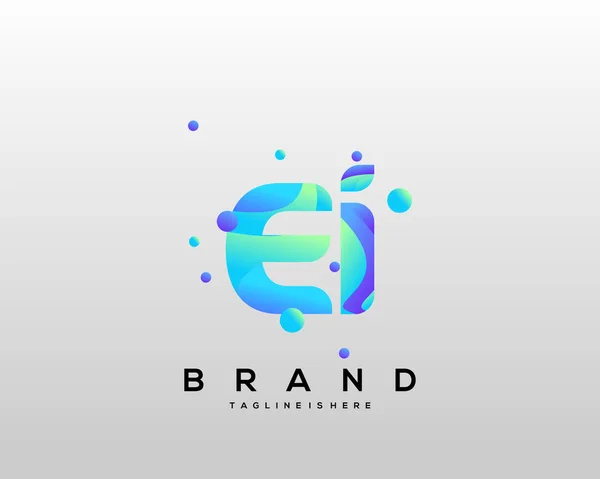 Lettera Iniziale Logo Con Colorato Lettera Combinazione Logo Design Industria — Vettoriale Stock