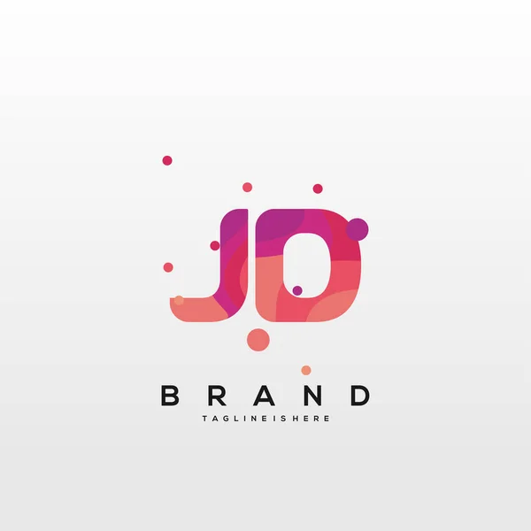 クリエイティブ産業 ウェブ ビジネスや企業のためのカラフルで文字の組み合わせのロゴデザインと初期の文字Jdのロゴ ベクトル — ストックベクタ