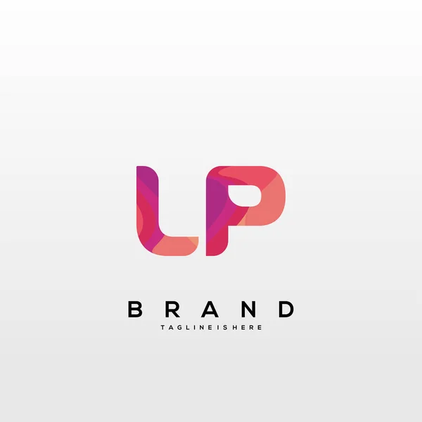 Initial Letter Logo Colorful Letter Combination Logo Design Creative Industry — 스톡 벡터