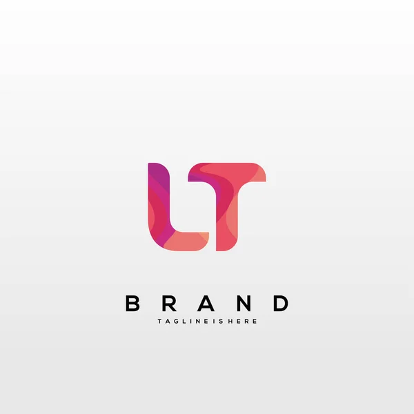 イニシャルレタークリエイティブ産業 ウェブ ビジネスや企業のためのカラフルで文字の組み合わせのロゴデザインを持つLtのロゴ ベクトル — ストックベクタ