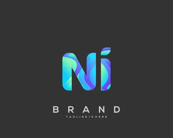 Initial Letter Logo Colorful Letter Combination Logo Design Creative Industry — 스톡 벡터