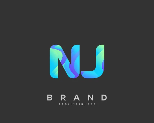 Initial Letter Logo Colorful Letter Combination Logo Design Creative Industry — 스톡 벡터