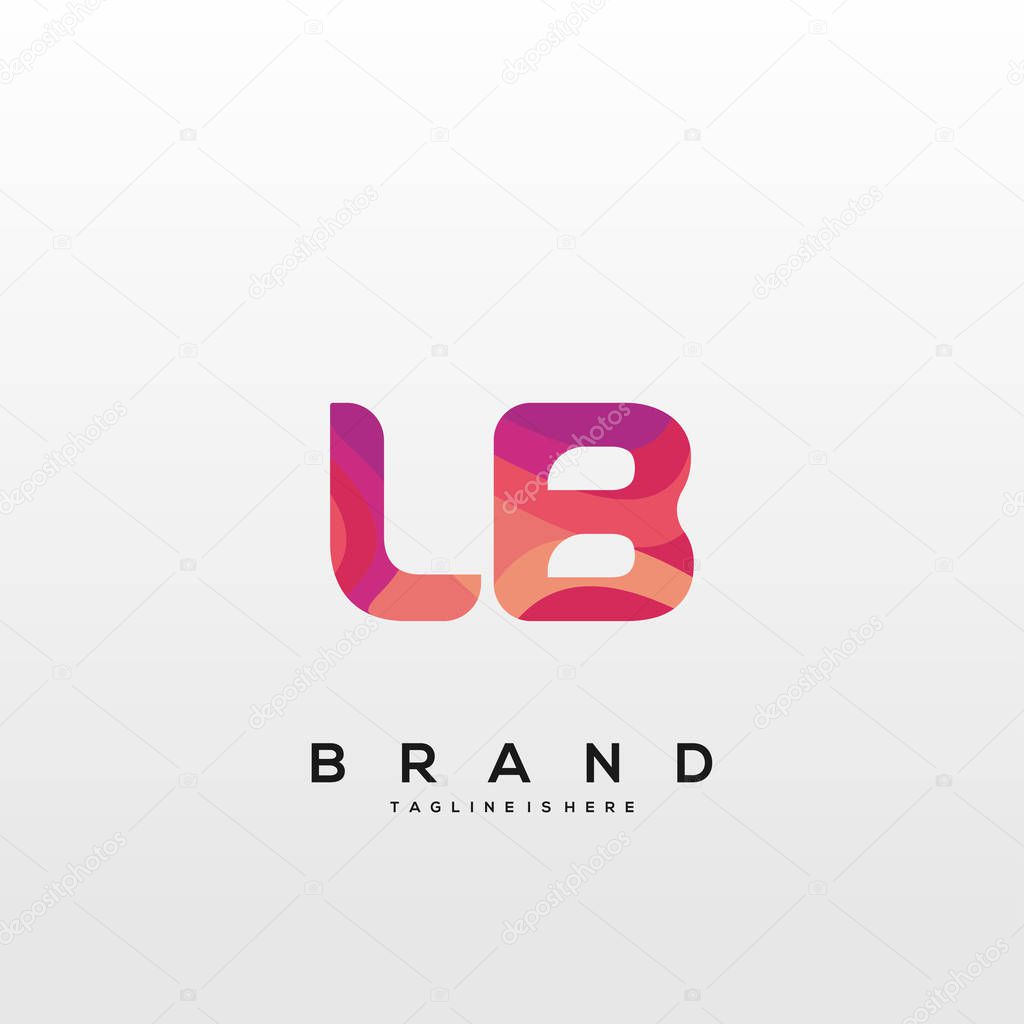 Initial letter LB logo with colorful, letter combination logo design for creative industry, web, business and company. - Vector