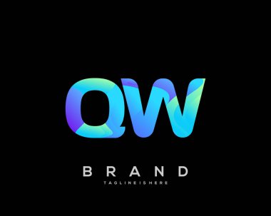 Initial letter QW logo with colorful, letter combination logo design for creative industry, web, business and company. - Vector