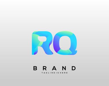Initial letter RQ logo with colorful, letter combination logo design for creative industry, web, business and company. - Vector