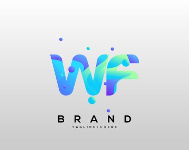 Initial letter WF logo with colorful, letter combination logo design for creative industry, web, business and company. - Vector vector