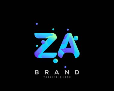 İlk harf Za logosu renkli, harf kombinasyonu logo tasarımı yaratıcı endüstri, web, iş ve şirket için. - Vektör