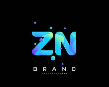 İlk harf Zn logosu renkli, harf kombinasyonu logo tasarımı yaratıcı endüstri, web, iş ve şirket için. - Vektör
