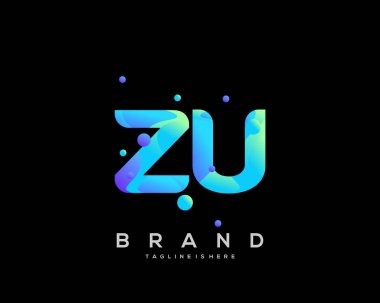 İlk harf Zu logosu renkli, harf kombinasyonu logo tasarımı yaratıcı endüstri, web, iş ve şirket için. - Vektör
