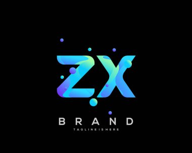 İlk harf Zx logosu renkli, harf kombinasyonu logo tasarımı yaratıcı endüstri, web, iş ve şirket için. - Vektör