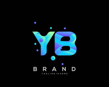 Initial letter YB logo with colorful, letter combination logo design for creative industry, web, business and company. - Vector vector